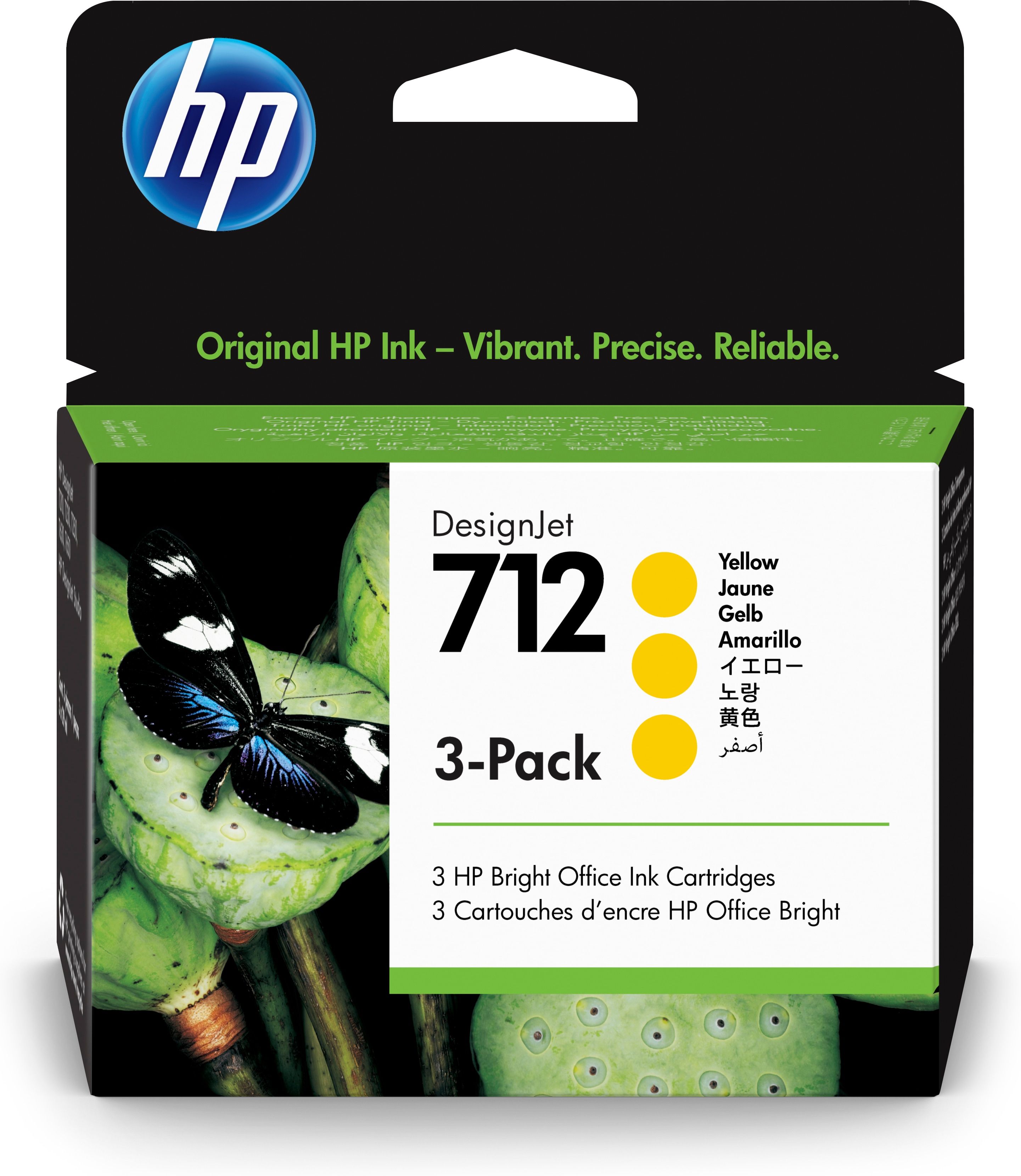 Tinta hp 712 3ed79a - amarillo 29 ml - 3 piezas