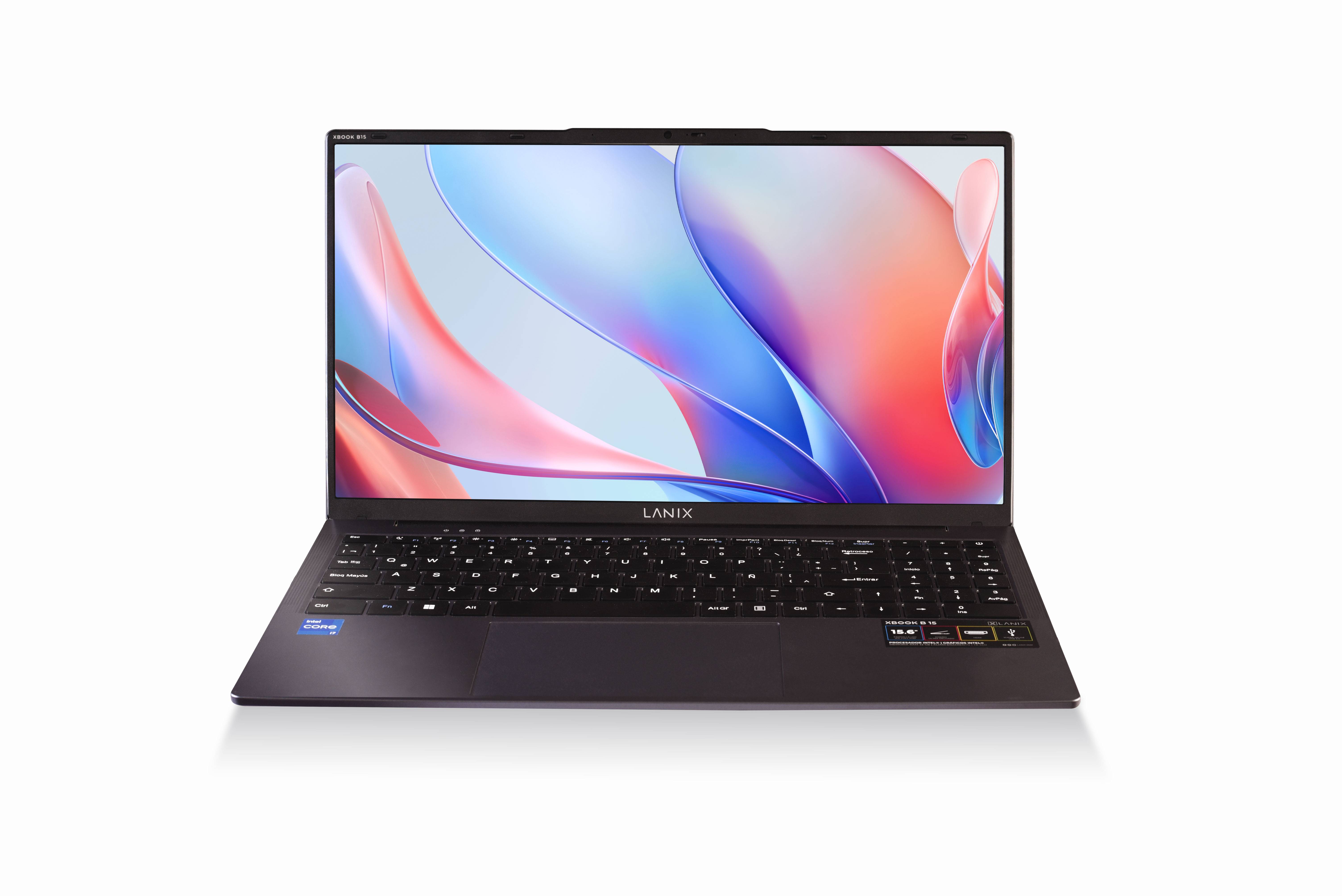 Computadora portátil lanix xbook 41737. pantalla de 15.6 procesador intel® core i7-1255u memoria ram 32 gb ddr4. almacenamiento ssd 1 tb.