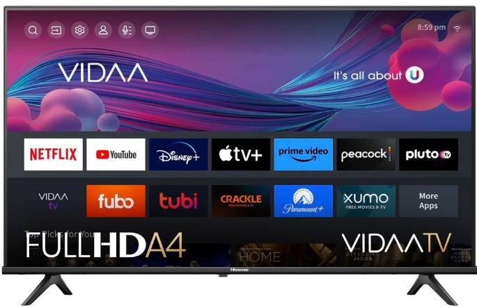 Television led hisense 43 43a43kv vidaa smart tv, full hd, dts virtual x