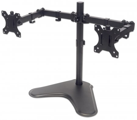 Soporte para dos monitores manhattan  movimiento con brazos de doble articulación - brazo de montaje, negro, 8 kg, acero