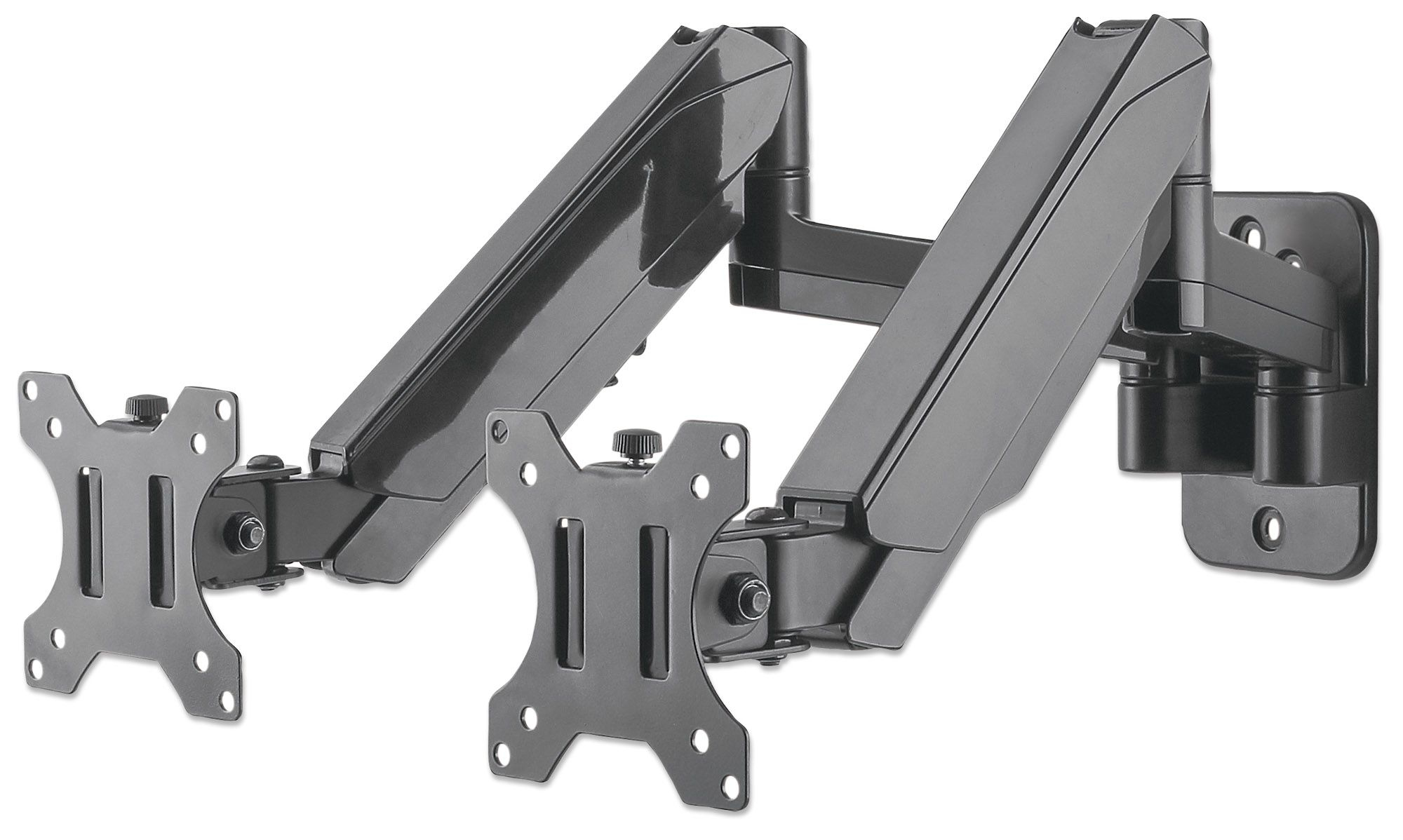 Soporte universal para dos monitores manhattan 461627 - 8 kg, aluminio, de plástico, acero, 17