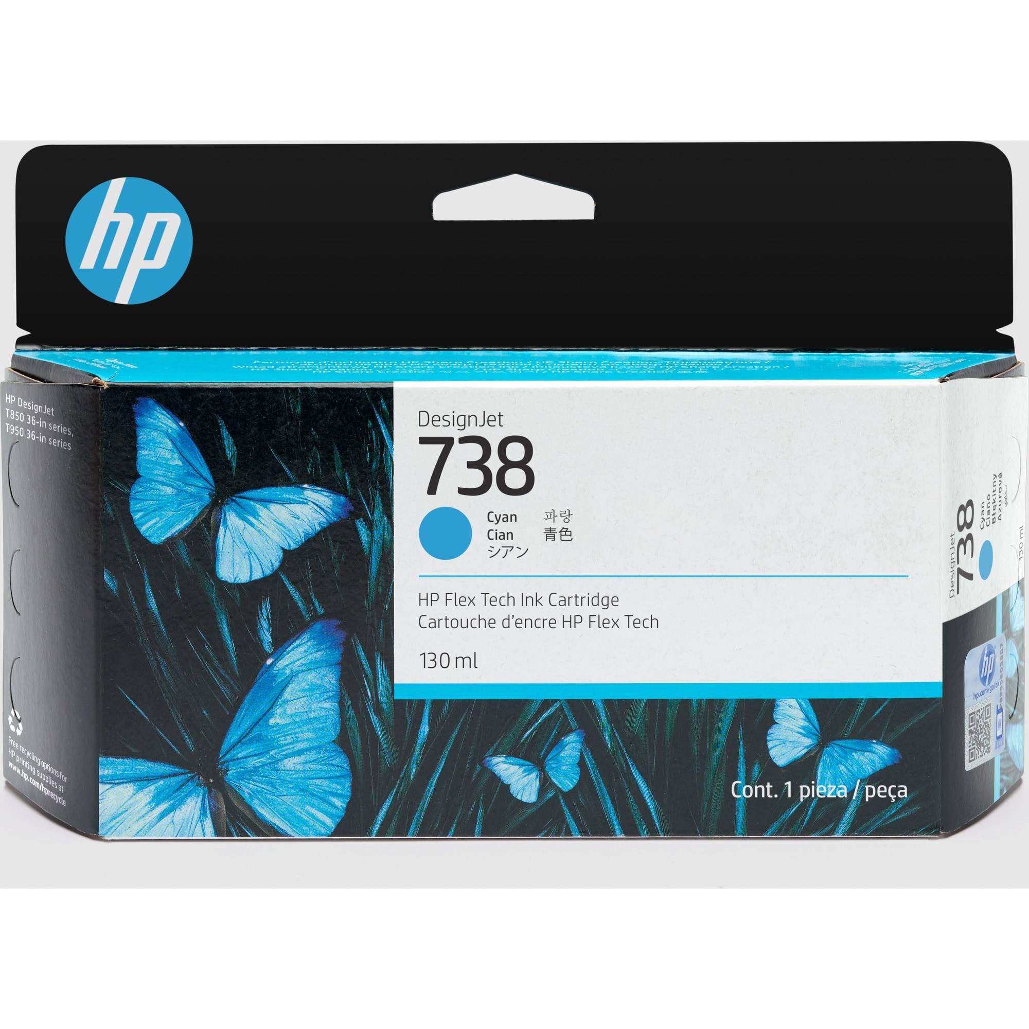 Tinta hp 738 cian 498n5a 130ml