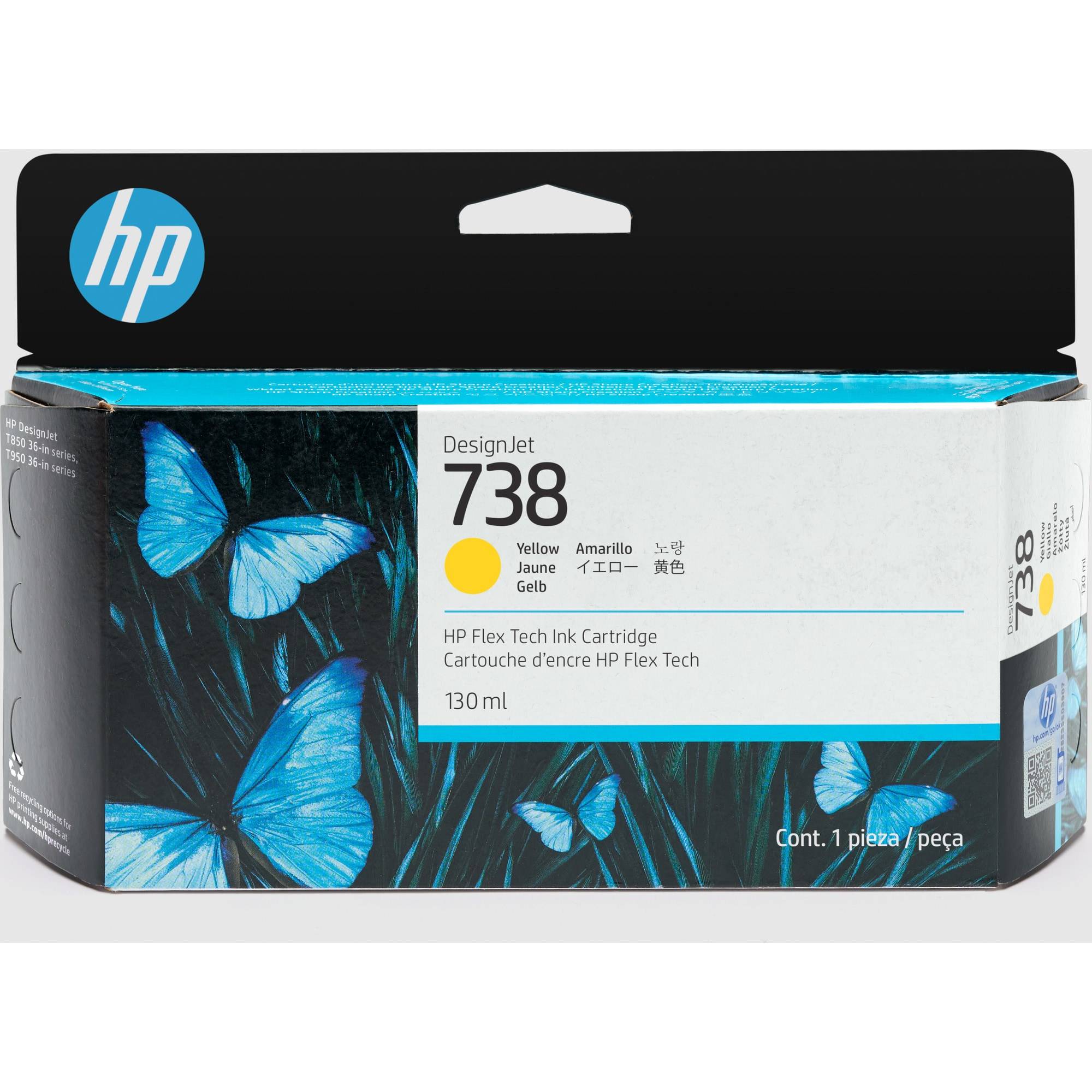 Tinta hp 738 amarillo 498n7a 130ml