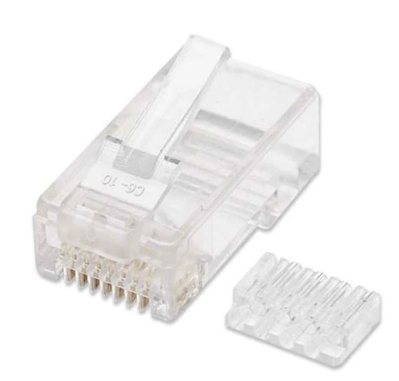 503006 plug rj45 cat6 solido utp bote 100 pzas oro 15-micras - contactos con chapa de oro de 15μ, para par trenzado sin blindaje