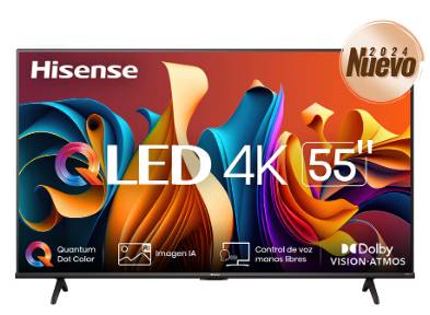 Televisor hisense 55qd6n - 55 pulgadas, led 4k uhd, 3840 x 2160 pixeles, qled google smart tv