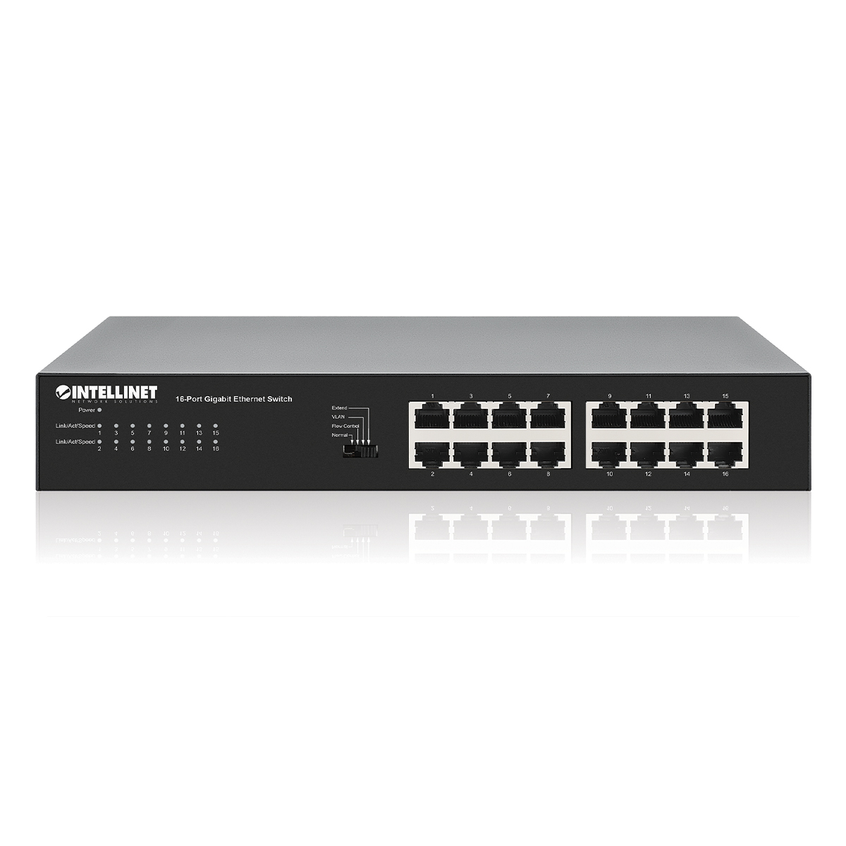 561815 switch intellinet gigabit ethernet de 16 puertos - para escritorio, incluye soportes opcionales para montaje en rack de 19