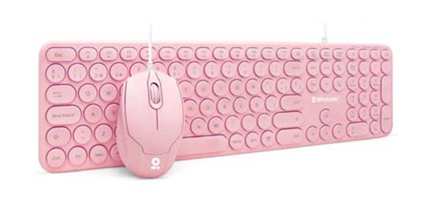 Kit teclado y mouse - multimedia combo, español, rosa 6001196 brobotix