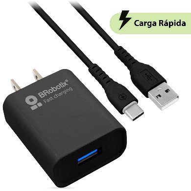 Combo carga rápida: cargador usb v3.0 + cable usb tipo 