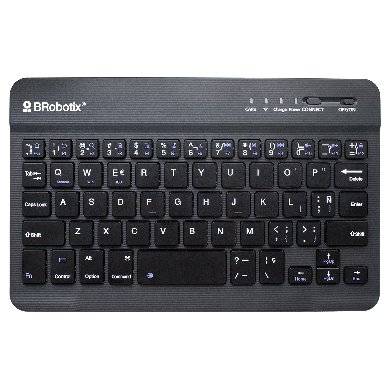 Teclado inalámbrico - bluetooth, mini, portable, batería recargabe, duración hasta 72h, p/portátil, tablet y celular, español, negro, 6006436 brobotix