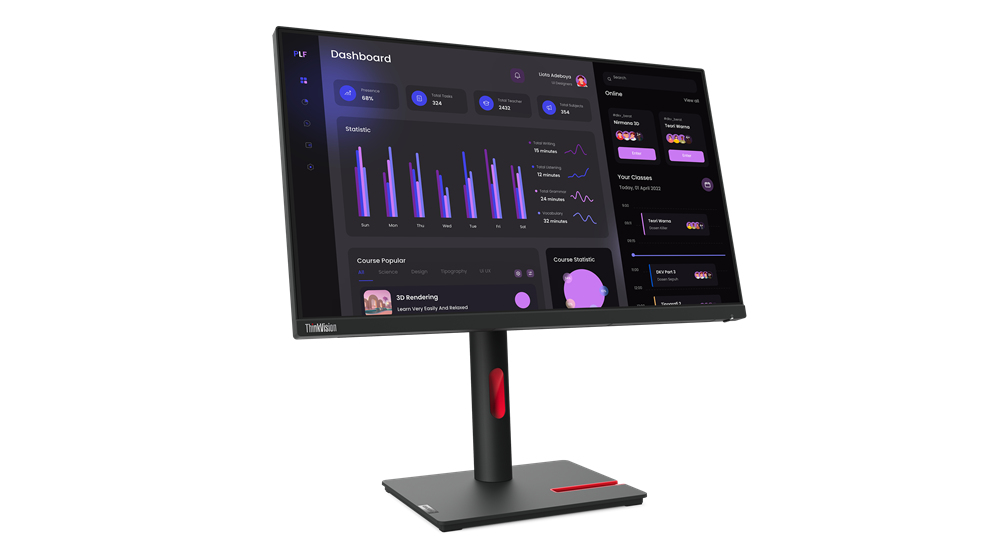 Monitor lenovo thinkvision t24i-30 - ips, 1920x1080, 23.8 pulgadas, hdmi-dp-vga.