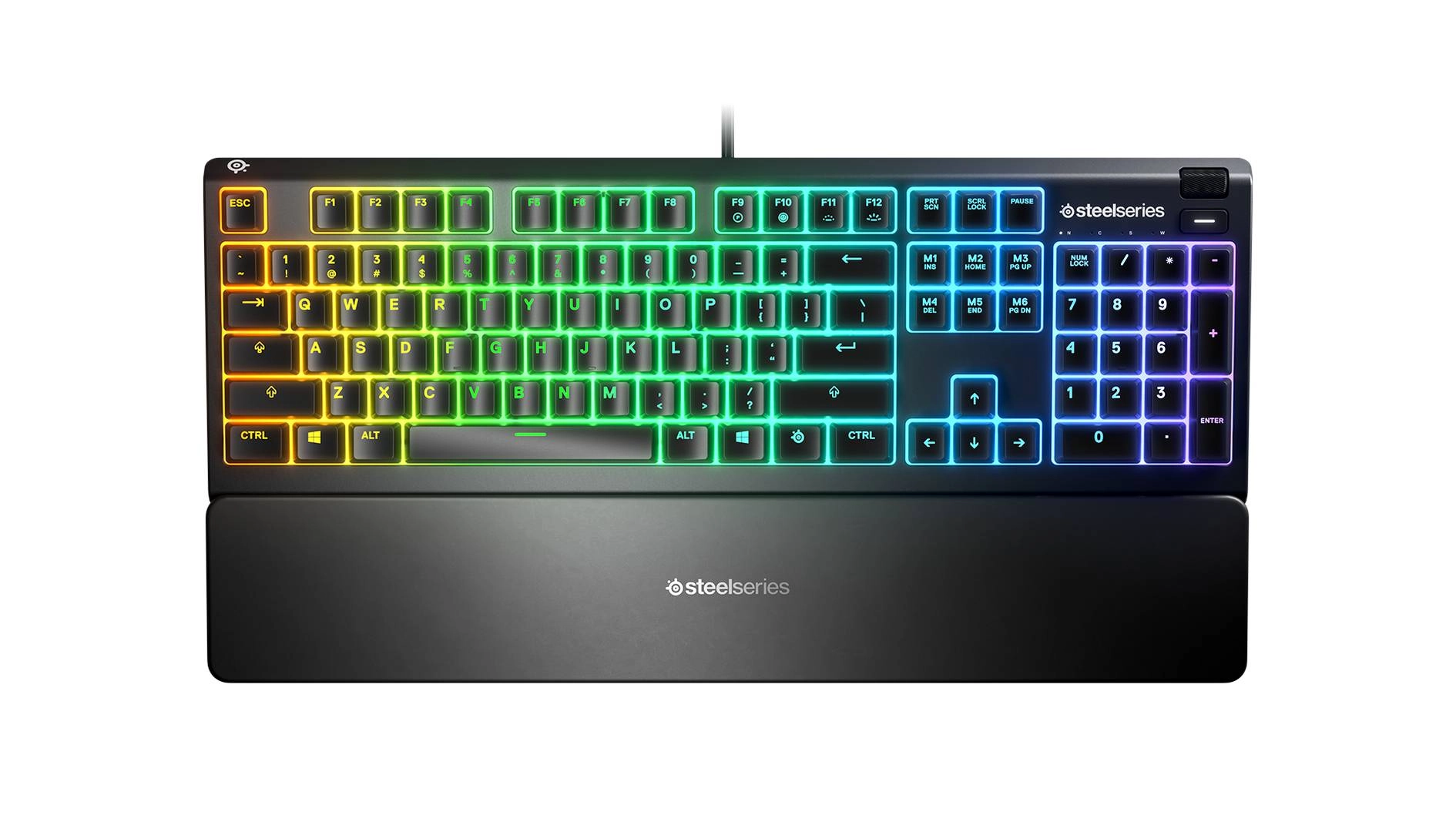 Teclado steelseries apex 3 rgb gaming. iluminación rgb de 10 zonas. ip32 resistente al agua 