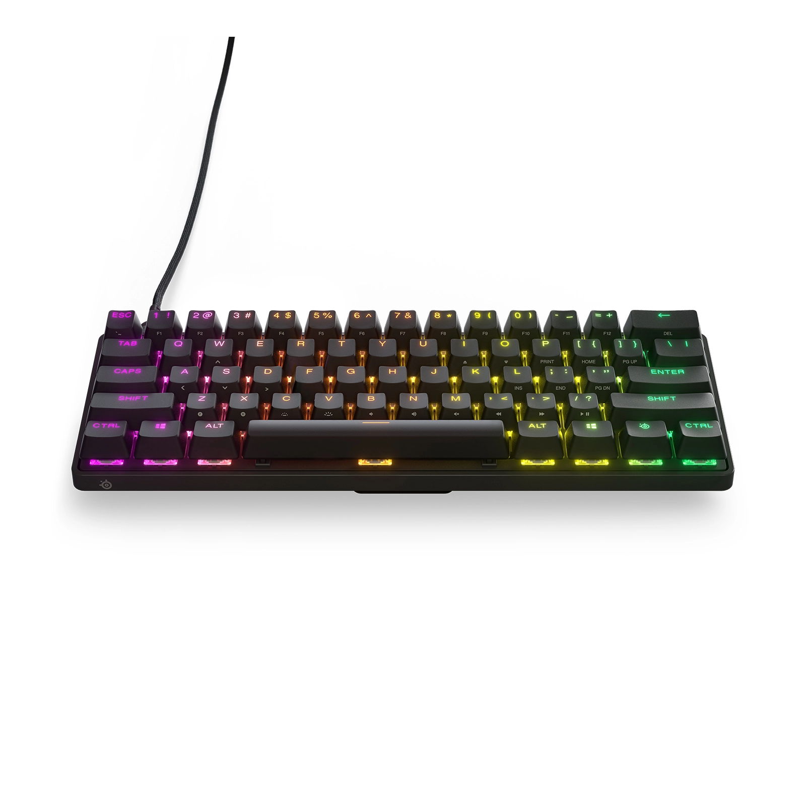 Teclado mecánico para juegos steelseries apex pro mini.el teclado más rápido del mundo. desempeño ajustable. factor de forma compacto 60  – rgb – teclas pb