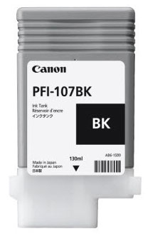 Tanque de tinta canon pfi-107bk - negro, inyección de tinta, ampolla