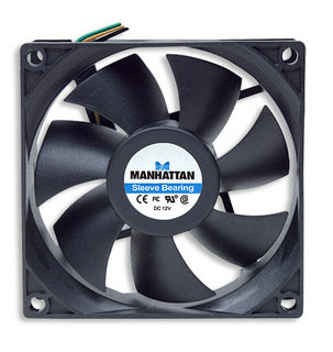 700955 ventilador para fuentes de poder / gabinetes - 80 mm, 3 pines, rodamientos tipo sleeve otorga una operación confiable y tranquila