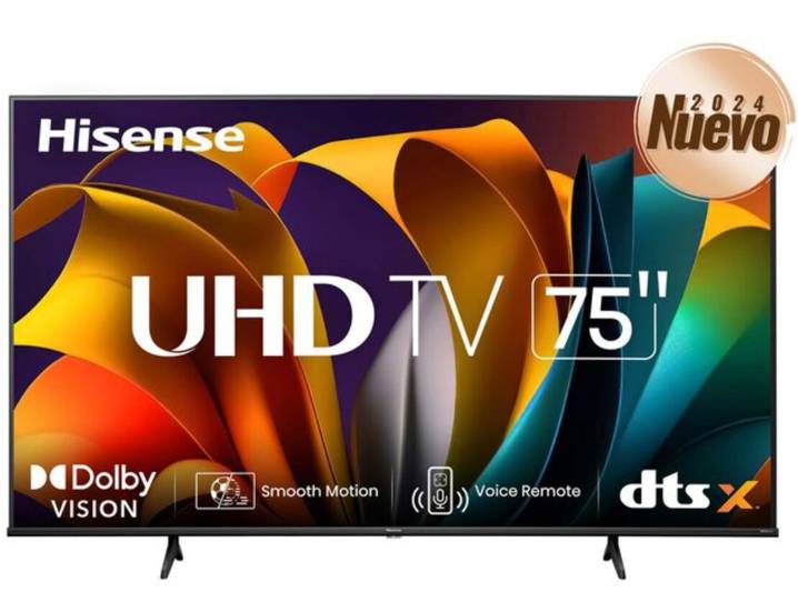 Television hisense 75a6nv - 75 pulgadas, 4k ultra hd, 3840 x 2160 pixeles, vidaa