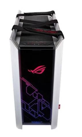 Gabinete gamer asus rog strix helios gx601 - iluminación led rgb, atx, eatx, sin fuente, 4 ventiladores instalados (4x 140mm), negro