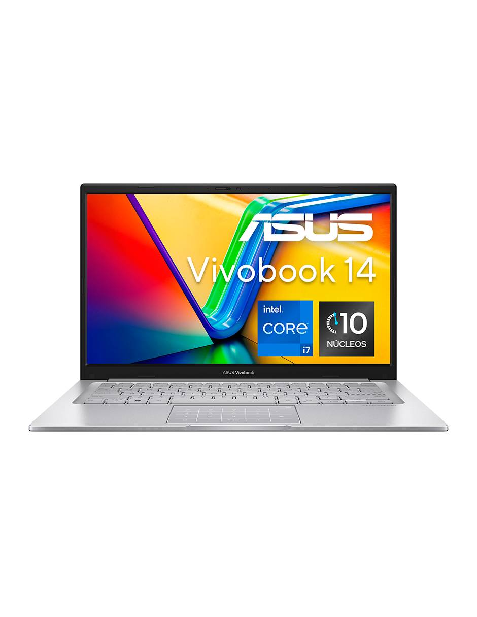 Laptop asus vivobook x1404za: intel core i7 1255u (hasta 4.7 ghz) - memoria de 8gb ddr4, ssd de 512gb, pantalla de 14 led, video iris xe graphics, s.o. wind