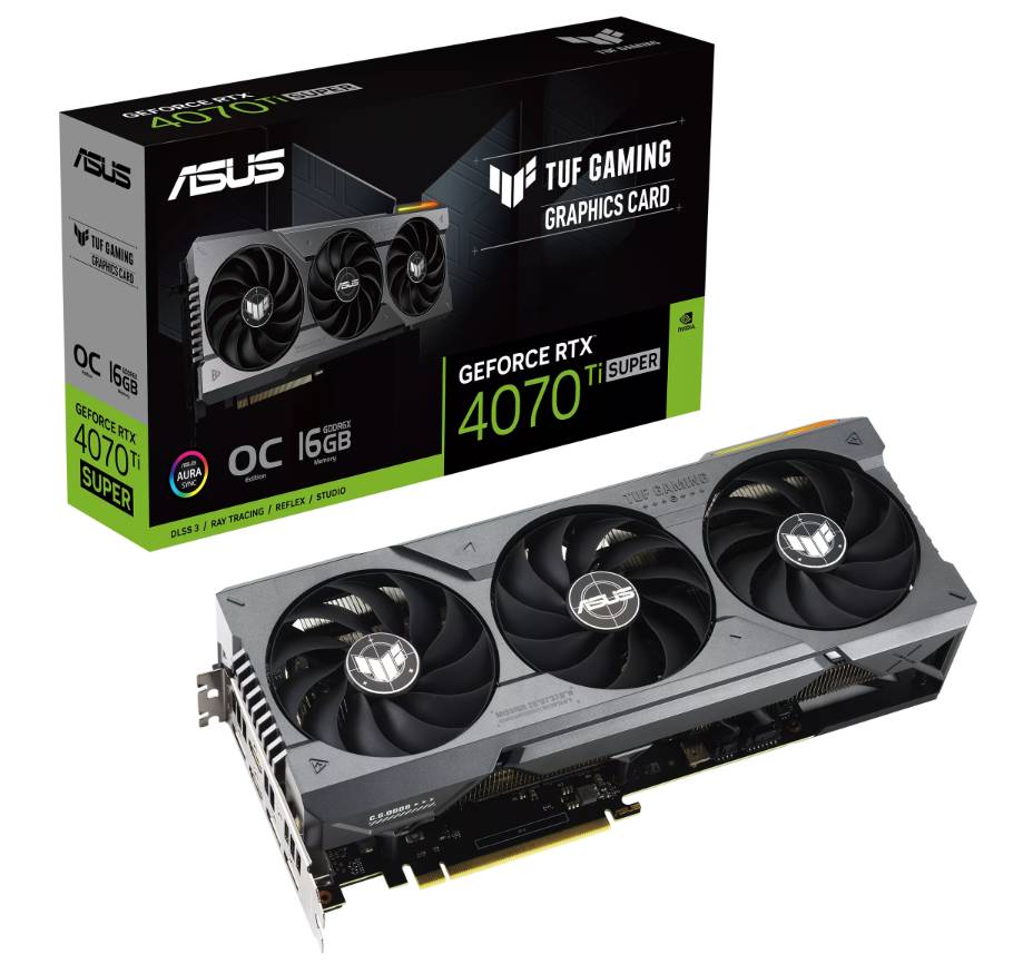 Tarjeta de video asus tuf-rtx4070tis-o16g-gaming. motor gráfico nvidia geforce rtx 4070 ti súper