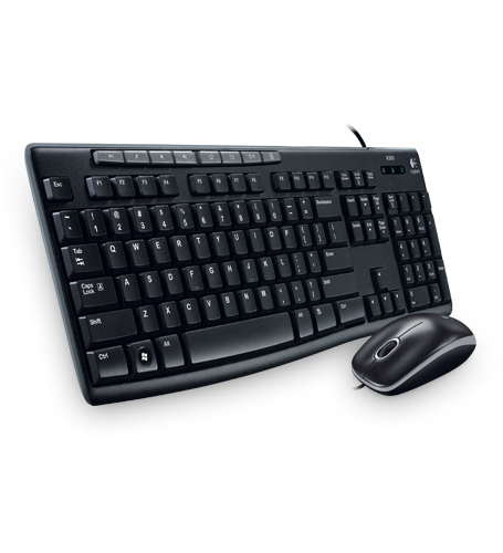 Kit de teclado y mouse logitech mk200 - estándar, negro, 1000 dpi