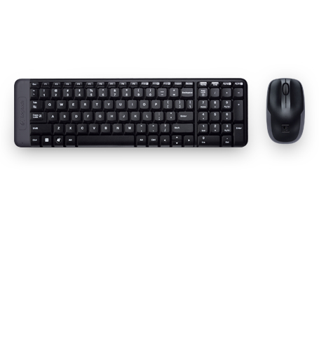 Kit de teclado y mouse logitech mk220 - estándar, negro, 10 m