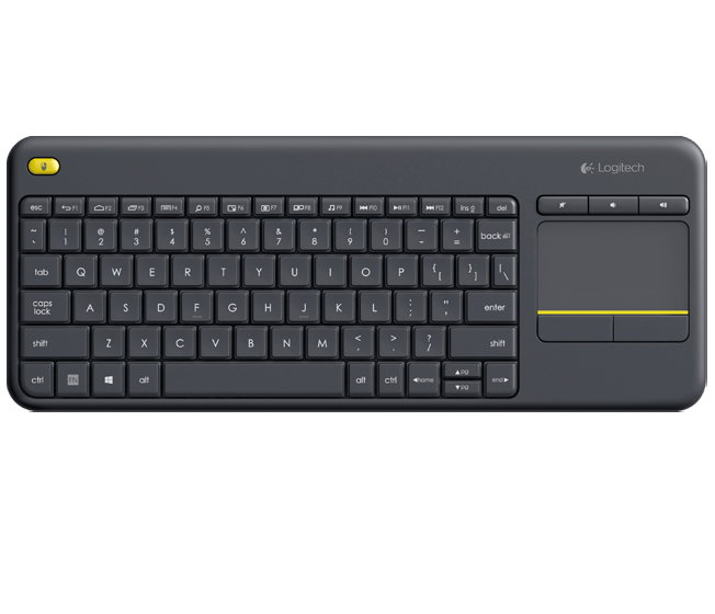 Wireless touch keyboard logitech k400 plus - negro, inalámbrico