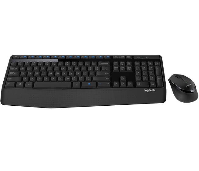 Kit de teclado y mouse logitech mk345 - estándar, negro, 10 m, 1000 dpi