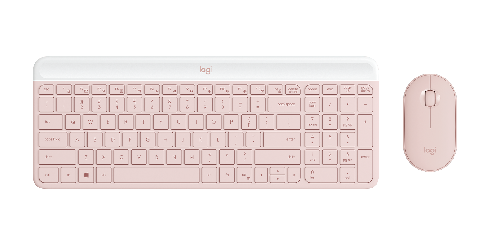 Kit teclado y mouse  logitech - rosa, 10 m