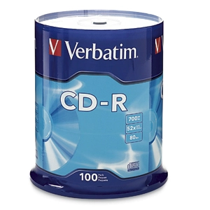 Disco cd-r verbatim - cd-r, 700 mb, 100, 52x, 80 min