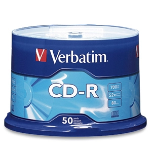 Disco cd-r verbatim - cd-r, 700 mb, 50, 52x, 80 min