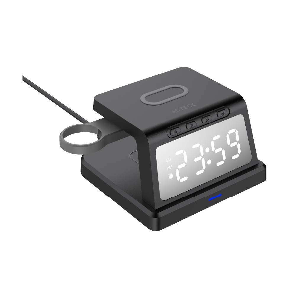 Cargador con reloj para escritorio energon s mate ci730 acteck