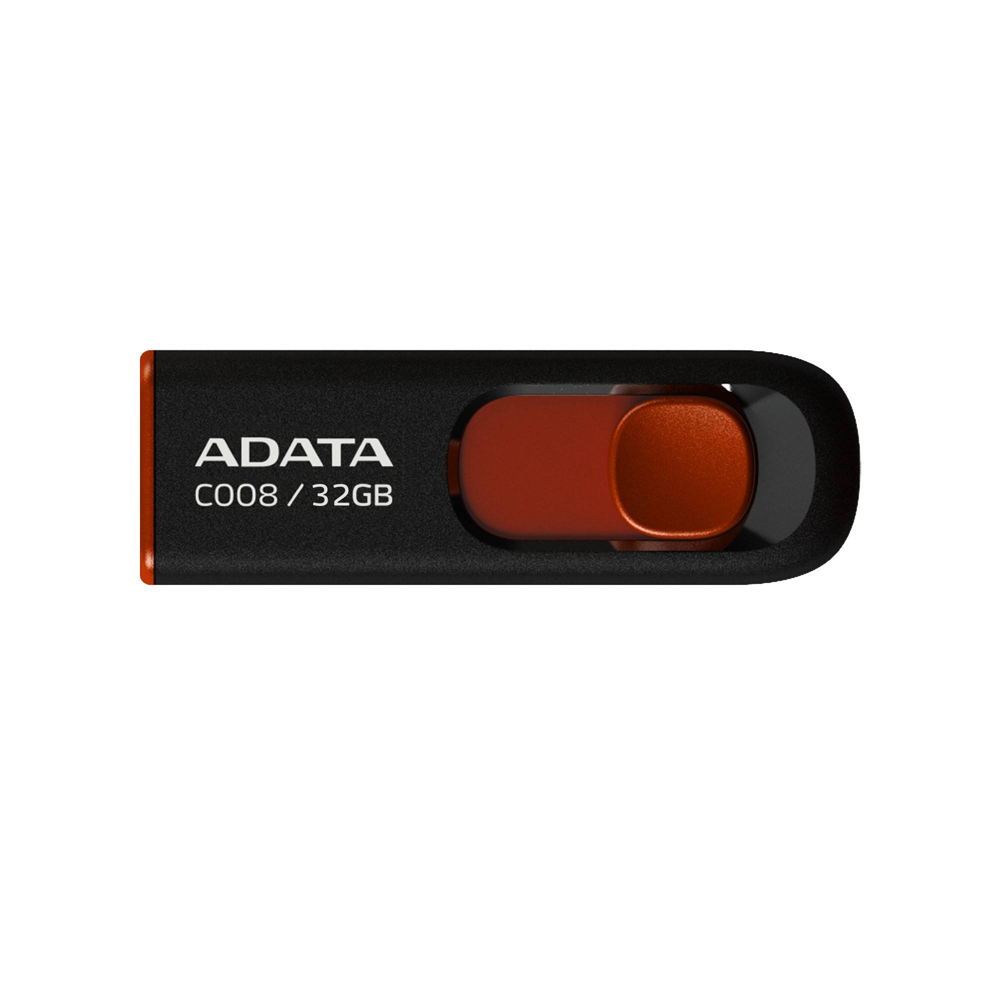 Memoria usb adata c008 - negro, 32 gb, usb 2.0