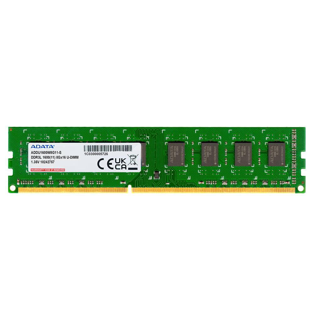 Memoria ram adata premier - 8 gb, ddr3l, 1600 mhz, 240-pin dimm, pc de escritorio