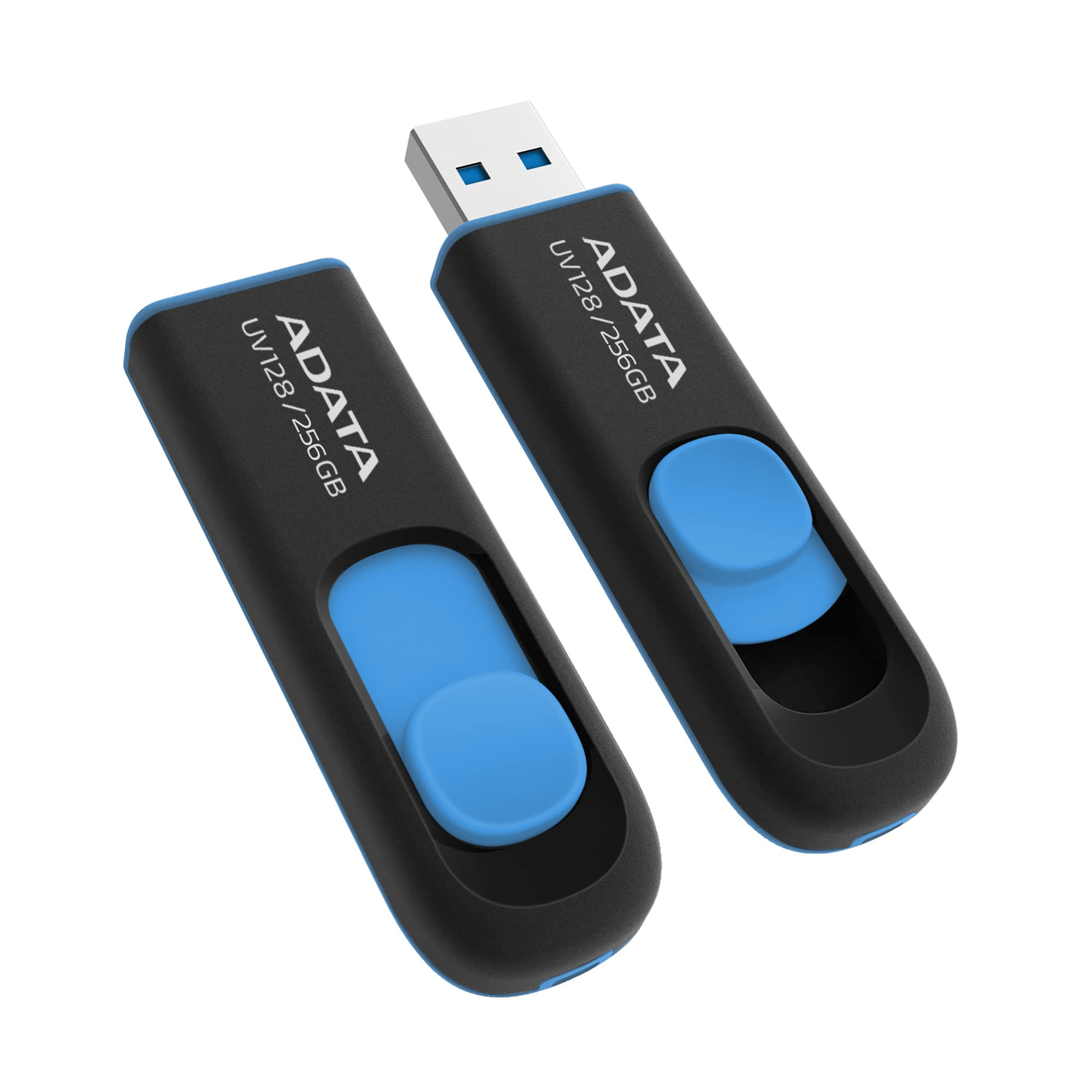 Memoria usb adata auv128-256g-rbe - negro / azul, 256 gb, usb 3.2 gen1