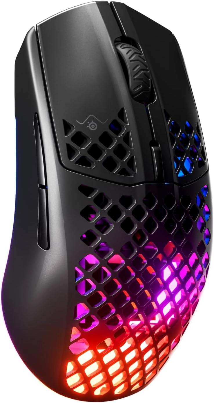 Steelseries aerox 3 wireless - mouse para juegos holey rgb - diseño ultraligero resistente al agua