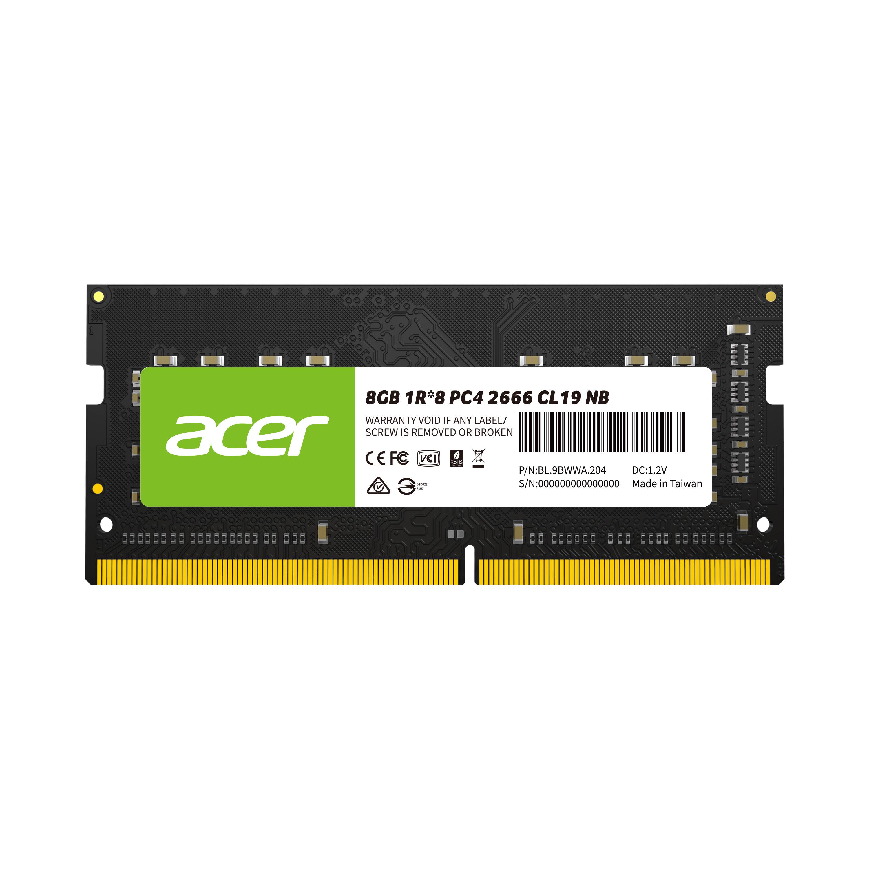 Memoria  acer bl.9bwwa.206 - 8 gb, ddr4, 3200 mhz