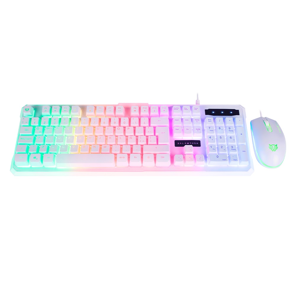 Kit teclado y mouse balam rush br-932752 - usb, blanco, 3600 dpi