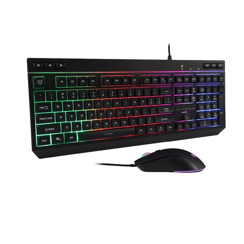 Kit teclado y mouse balam rush squad master plus ktm555 / multimedia / ergonomico / cable 1.5 m / iluminacion arcoiris / membrana / 7200 dpi / windows-mac -ios -android / br-936286