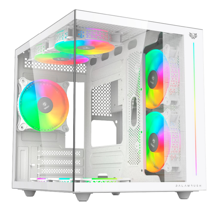 Gabinete gamer mini torre tank pro evo gm955 legend series blanco