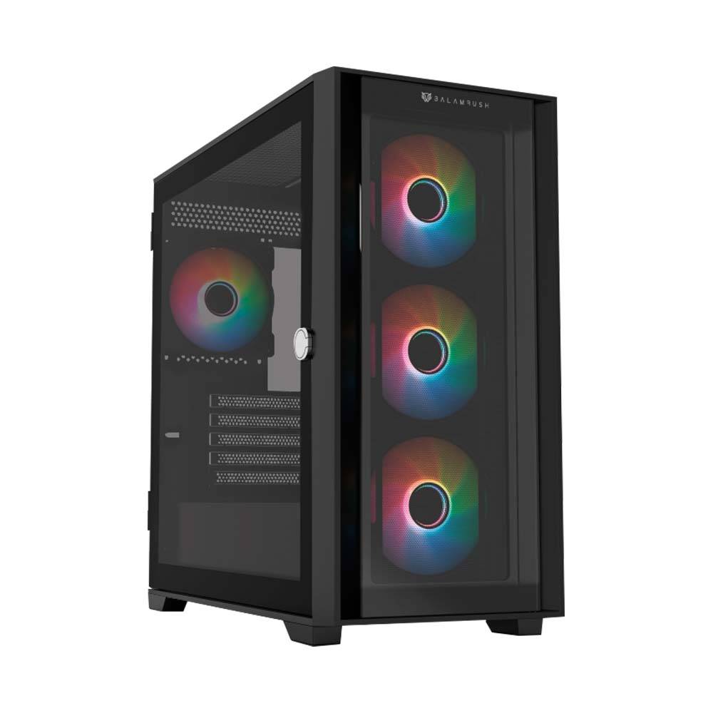 Gabinete gamer mini torre carbono twin mate 8000 / max mb m-atx 385 mm / 1x usb 3.0 + 1x usb 2.0 + 1x usb c 3.1 + 4x fan argb / panel izq cristal con bisagras + frente / br-938778