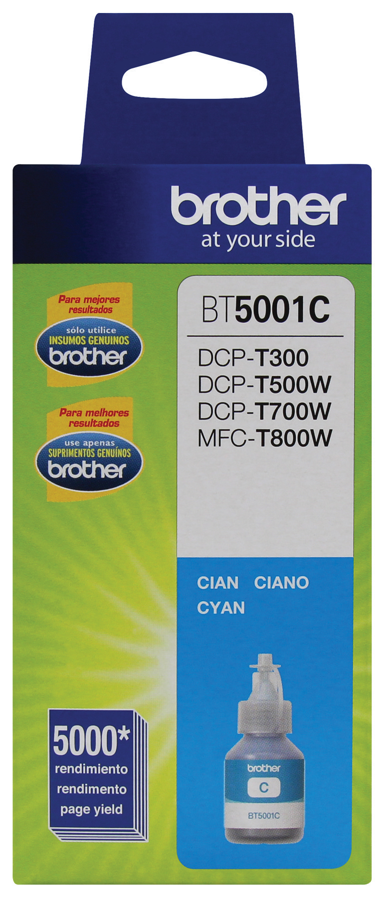 Botella de tinta brother bt5001c - cyan