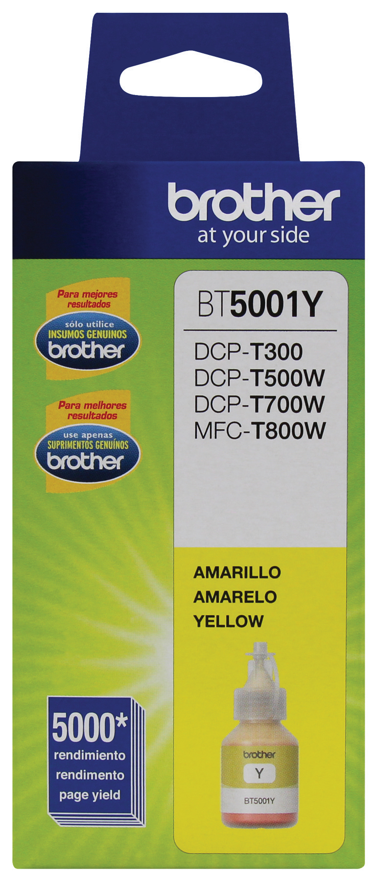 Botella de tinta brother bt5001y - amarillo