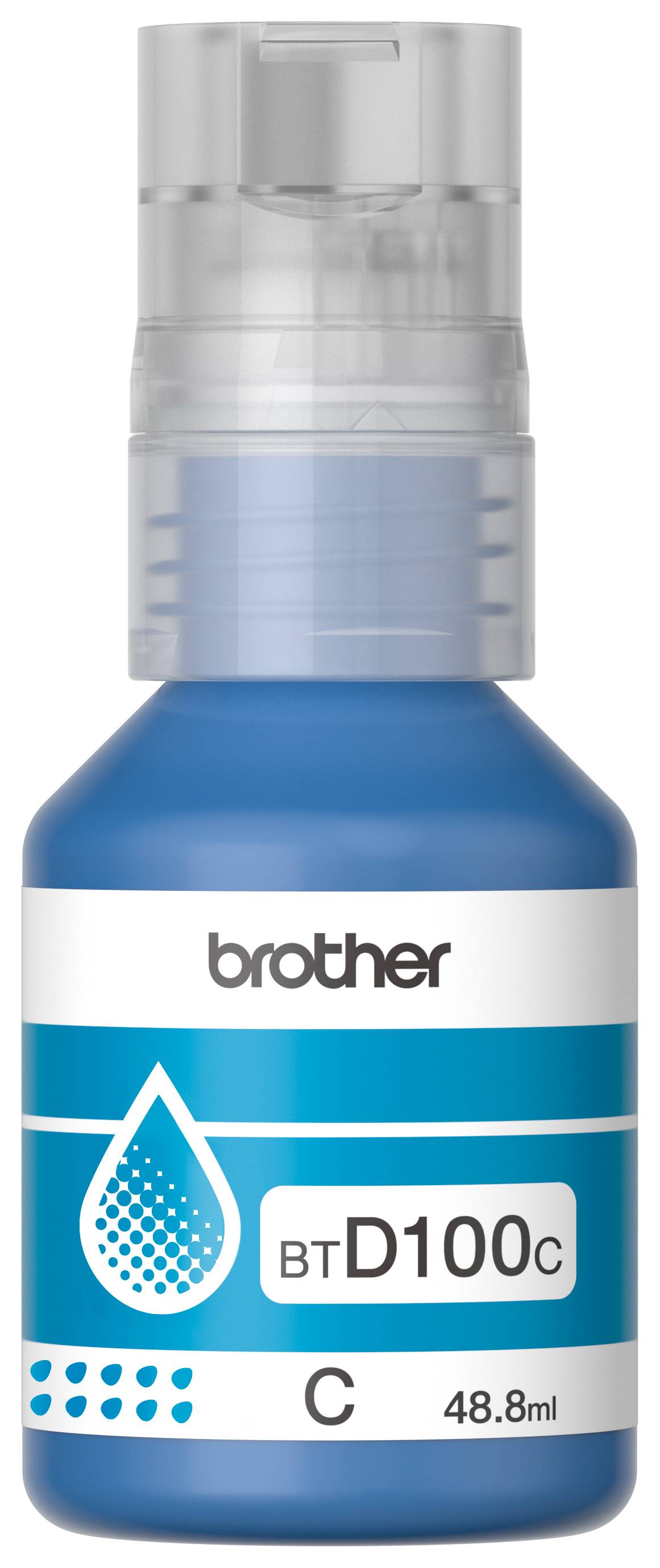 Botella de tinta brother cyan btd100c de ultra alto rendimiento de hasta 5,000 pginas compatible con dcpt230, dcpt530dw, dcpt730dw, mfct930dw