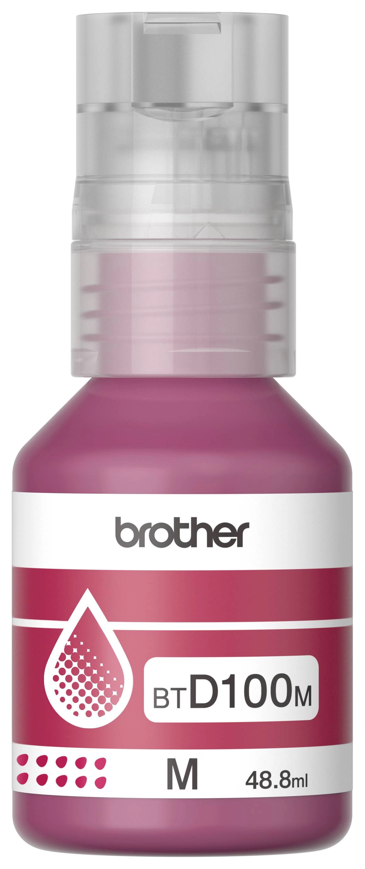 Botella de tinta brother magenta btd100m de ultra alto rendimiento de hasta 5,000 pginas compatible con dcpt230, dcpt530dw, dcpt730dw, mfct930dw