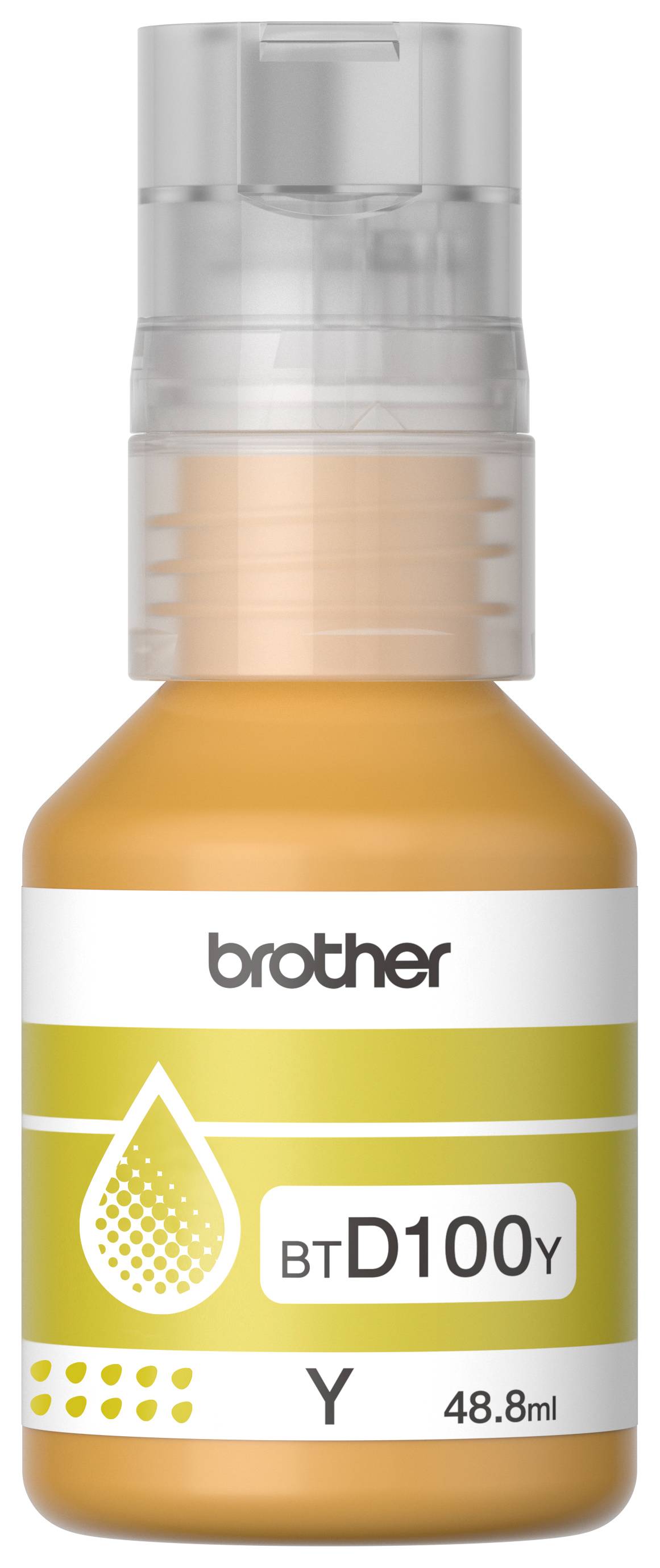 Botella de tinta brother amarillo btd100y de ultra alto rendimiento de hasta 5,000 pginas compatible con dcpt230, dcpt530dw, dcpt730dw, mfct930dw