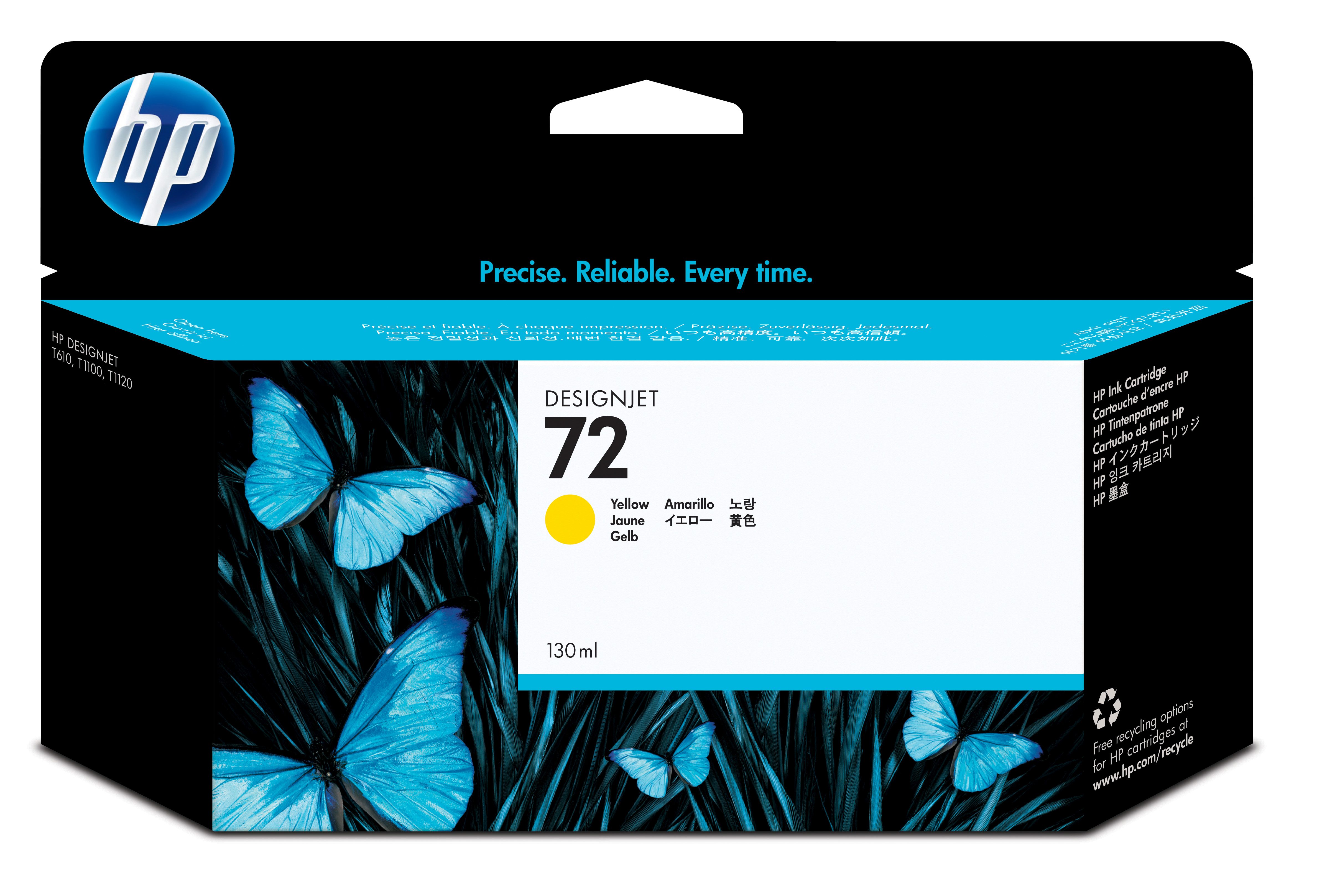 Tinta hp 72 - c9373a, amarillo 130ml