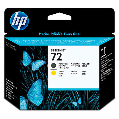 Cabezal hp 72 - c9384a, negro mate/amarillo