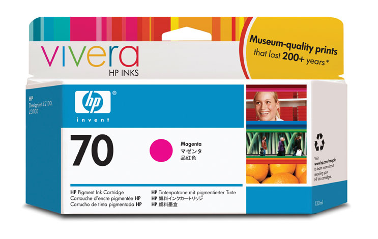 Tinta hp 70 - c9453a, magenta 130ml