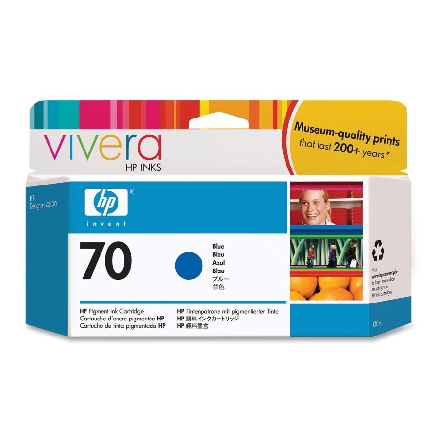 Tinta hp 70 - c9458a, azul 130ml