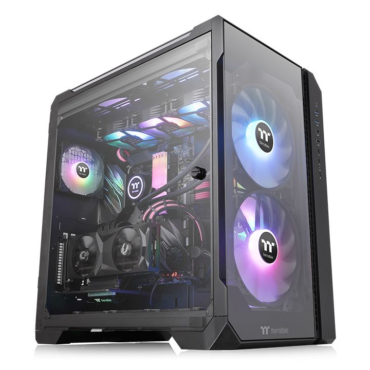 Gabinete  thermaltake view 51 tg argb - gabinete, mini itx hasta e-atx, negro