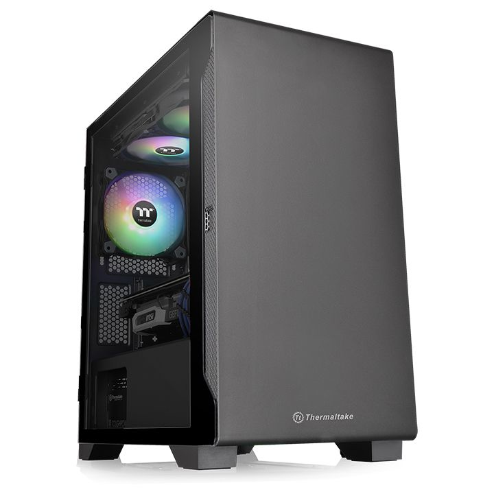 Gabinete thermaltake s100 tg (ca-1q9-00s1wn-00) - color negro, micro torre